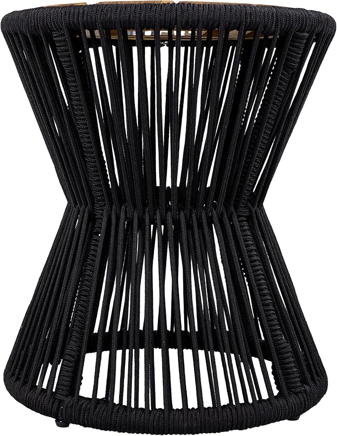 Scott Living Nara 18.9" Acacia Wood Outdoor Side Table, Metal Frame+Woven Rope - Image 6