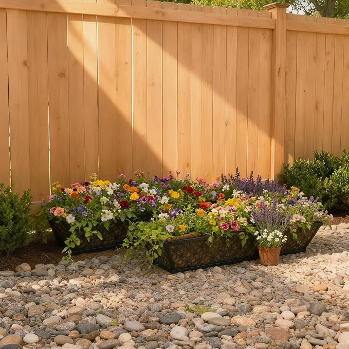 24 Inch Window Box Planters Outdoor, Deck Railing Planter Boxes - Image 8