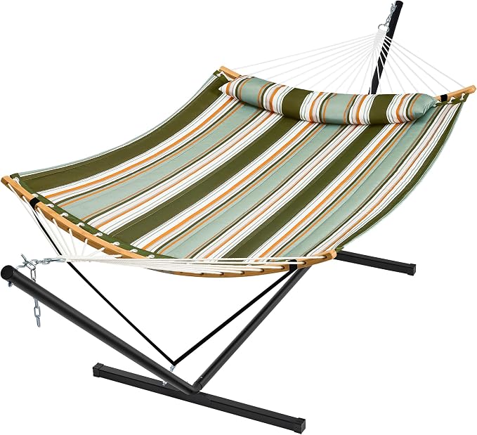 SUPERJARE Hammock with Stand, 2 Person Heavy Duty Hammock with Padded Cotton by SUPERJARE