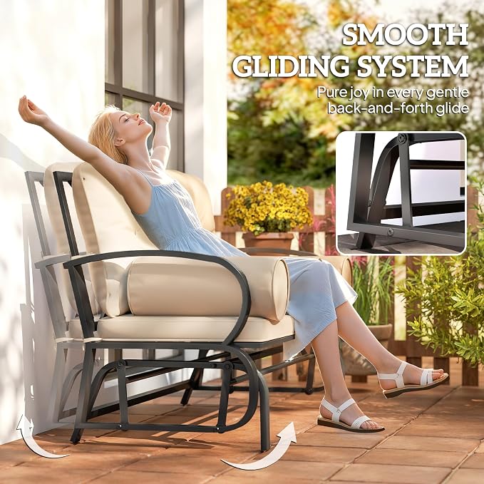 Outsunny Swing Glider Rocking Chair, Double Patio Bench, 2 Person Loveseat - Image 4