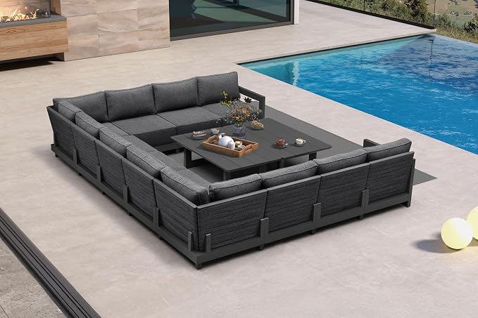 PURPLE LEAF Patio Furniture Set U-Shaped Outdoor Couch by Unknown