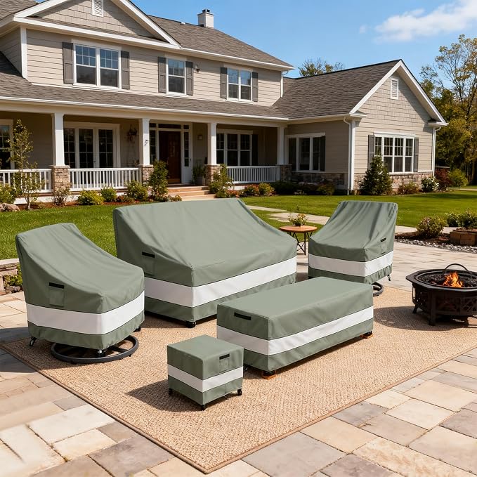 Outdoor Swivel Chair Cover 4 Pack, Waterproof 100% Outdoor Patio Chair Covers - Image 6