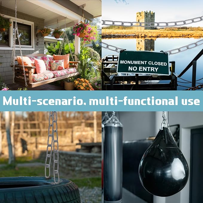 Heavy Duty Porch Swing Hanging Chain Kit 1500 Lbs Capacity, 4 Quick Links & 2 - Image 7