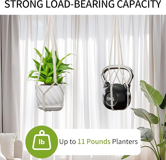 Macrame Plant Hanger, Fits 4-13 Inch Pots, Boho Hanging Plant Holder - Image 4