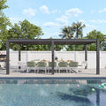 Aoxun Louvered Pergola 10' x 20' 96S Outdoor Metal Pergola by Aoxun