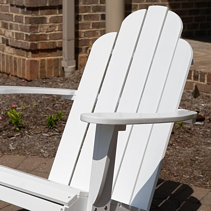 Jayde White Solid Wood Outdoor Adirondack Rocking Chair Set of 2 by Linon - Image 4