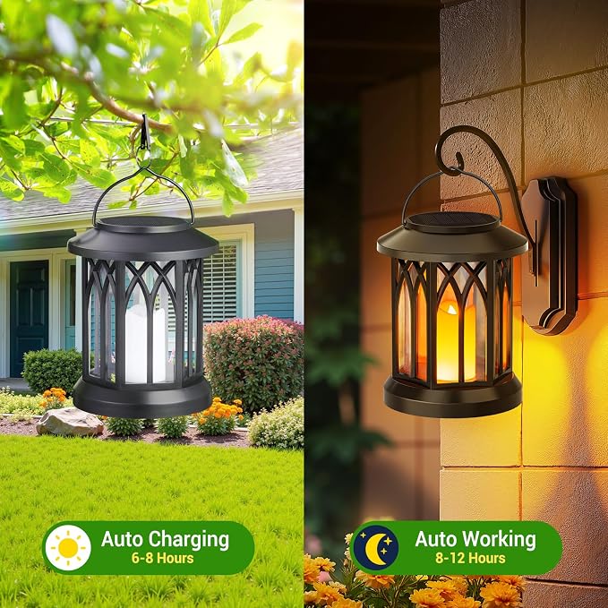 KOOPER 4 Pack Solar Lantern Outdoor Lights, Hanging Solar Lanterns Outdoor - Image 8