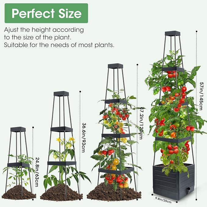 MQUPIN Tomato Planter Box with Trellis - Image 2