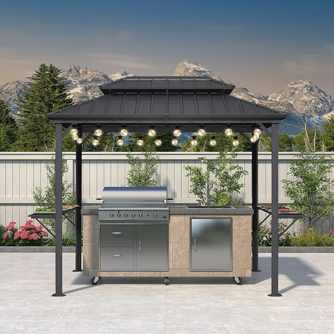 PURPLE LEAF 6' X 9' Hardtop Grill Gazebo by PURPLELEAF