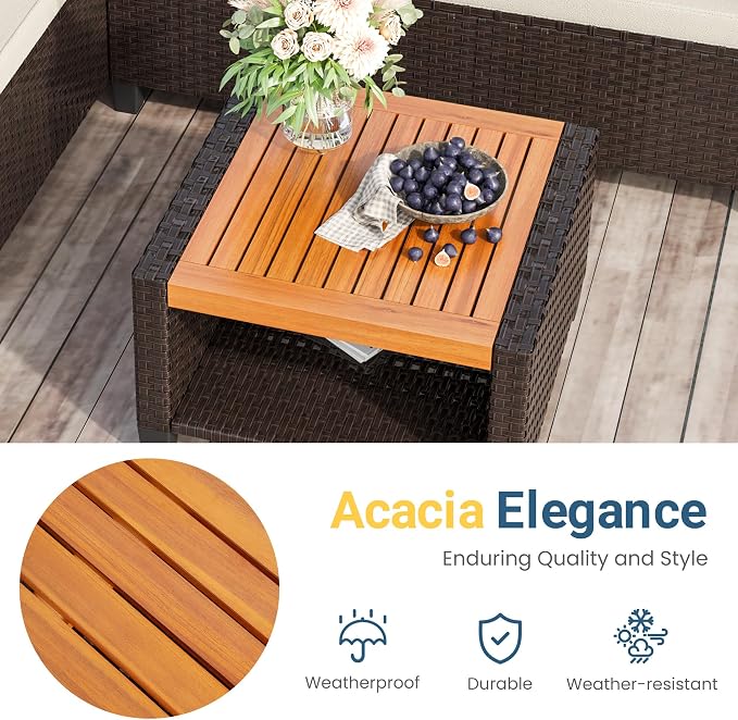 Wisteria Lane Small Patio Furniture Set, All-Weather Wicker Outdoor Sectional - Image 6