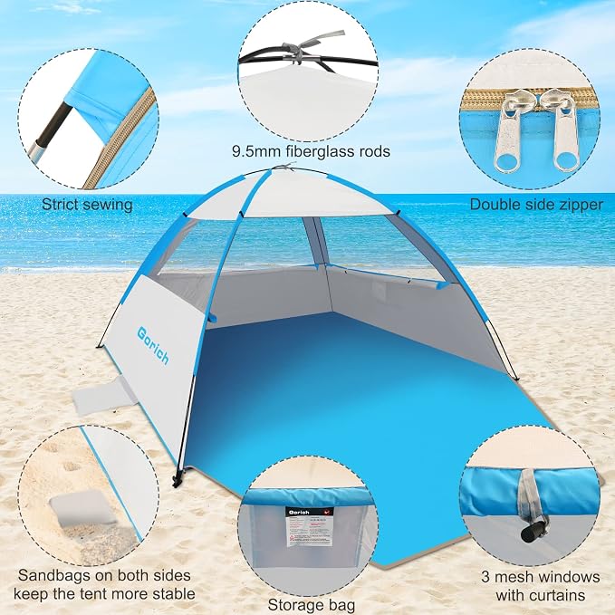 Gorich Beach Tent Sun Shelter for 3/4-5/6-7/8-10 Person - Image 5