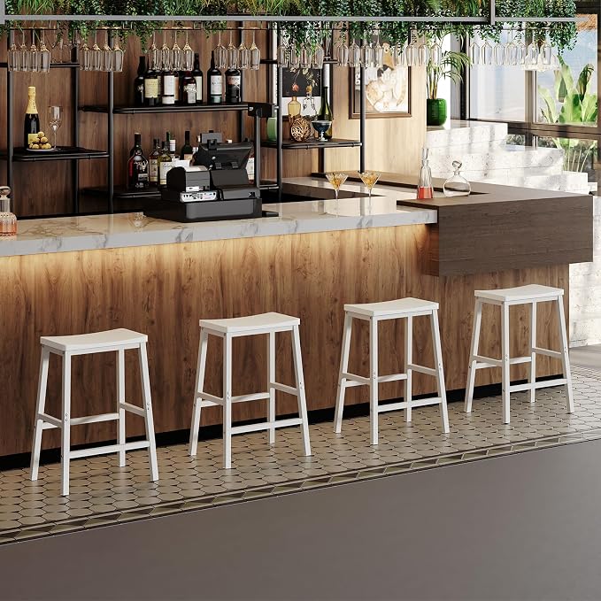 HOOBRO Bar Stools, 23.6 Inch Saddle Stools, Kitchen Counter Seat - Image 5