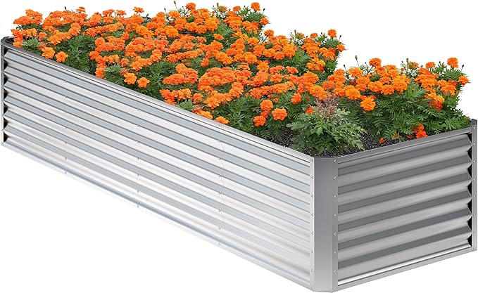 8x2x2FT Galvanized Raised Garden Bed, Planter Raised Beds-Metal Garden Box by Home