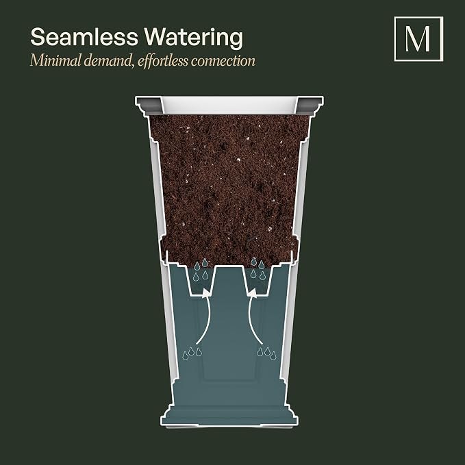 Mayne Wyndham 24-Inch Tall Planter – Self-Watering, Weather-Resistant Planter - Image 2