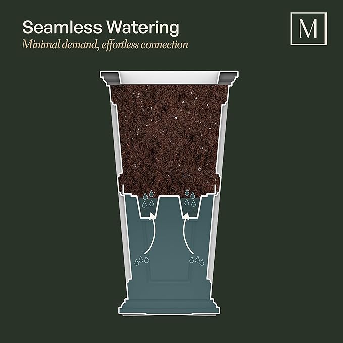 Mayne Wyndham 24-Inch Tall Planter – Self-Watering, Weather-Resistant Planter - Image 2