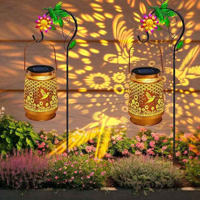 2 Packs Solar Lanterns Outdoor Waterproof - Image 2