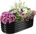 17" Tall Elevated Oval Metal Raised Garden Bed - 4ft x 2ft in Size and 0.8MM by TBMLC
