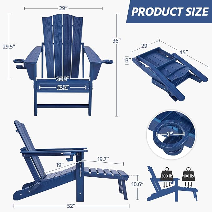 Yaheetech Adirondack Chair - Image 3