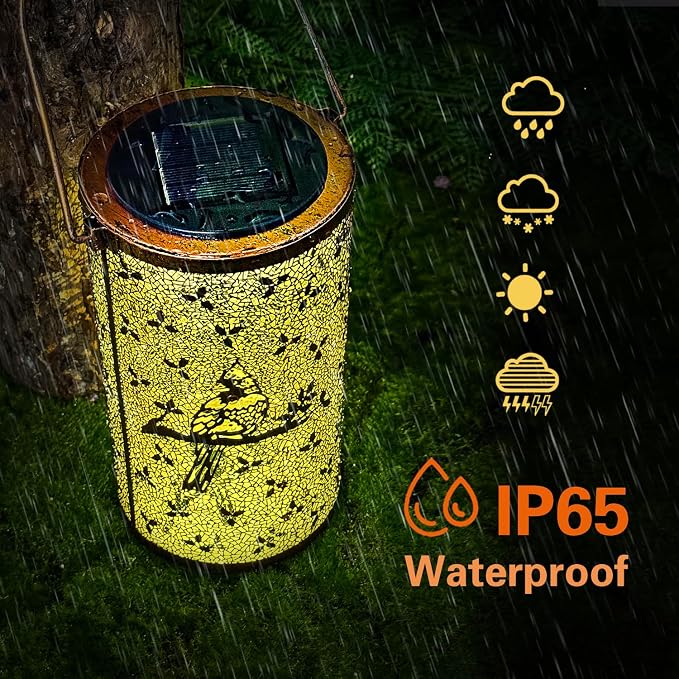 Cardinal Solar Lanterns Outdoor Waterproof Hanging Solar Lights Cardinal Gifts - Image 6