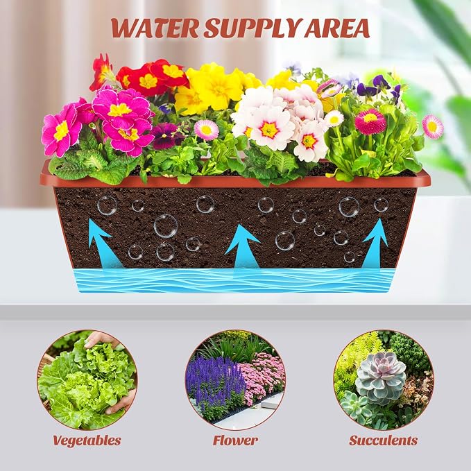 CADUKE Railing Planter Boxes Deck 2 Pack Railing Flower Box - Image 7