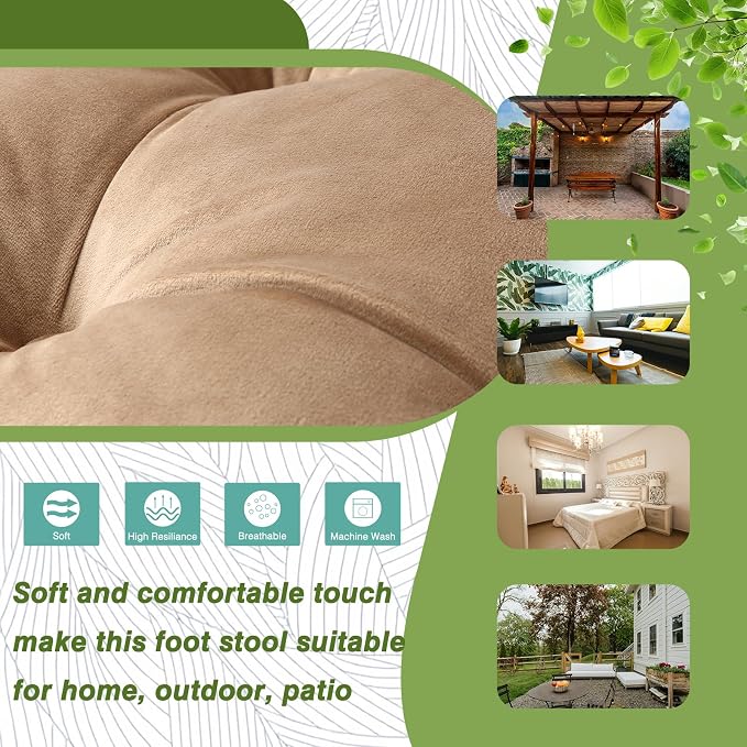 15" Foldable Foot Stool Ottoman - Image 2