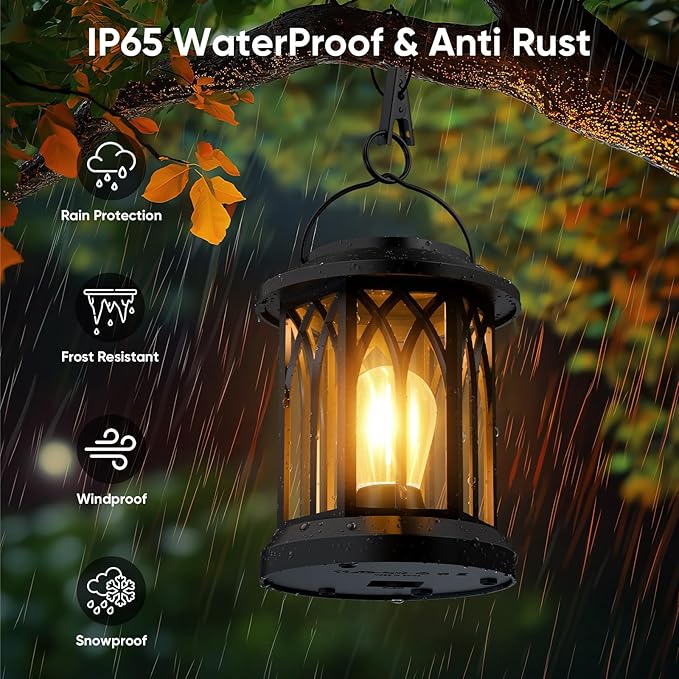 Solar Lanterns Outdoor Waterproof 4-Pack: Hanging Solar Lights - Image 2
