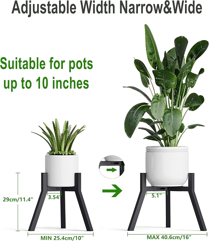 Adjustable Plant Stands Set of 2, Metal Small Plant Holder, Heavy Duty Stable - Image 3