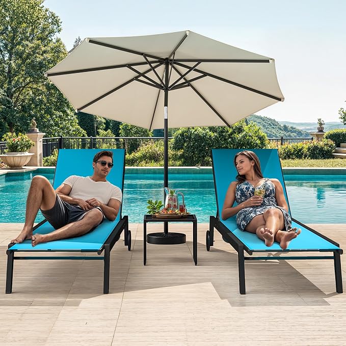 DWVO Outdoor Chaise Lounge Set, 2 Patio Chaise Lounge Chairs - Image 3