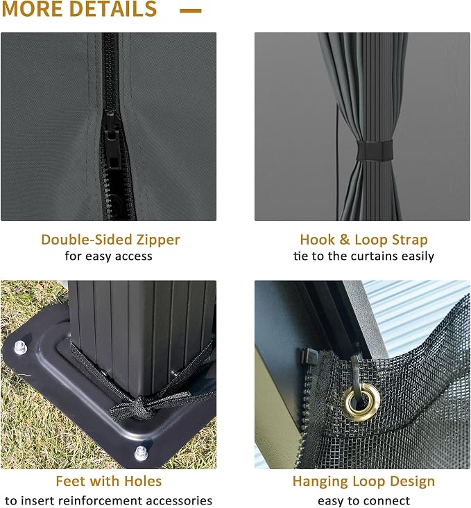 Outsunny 10' x 12' Hardtop Gazebo Canopy - Image 6