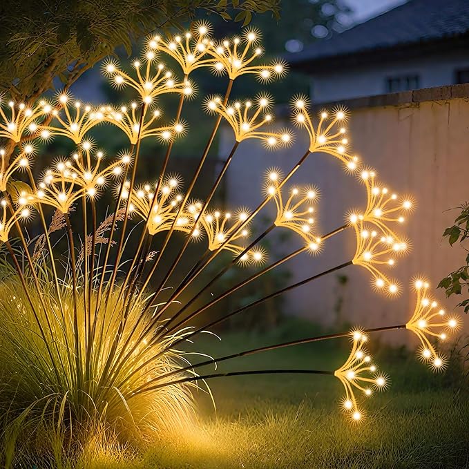 JJGoo Solar Garden Lights, New Upgraded 6 Pack Solar Swaying Starburst Light by JJGoo