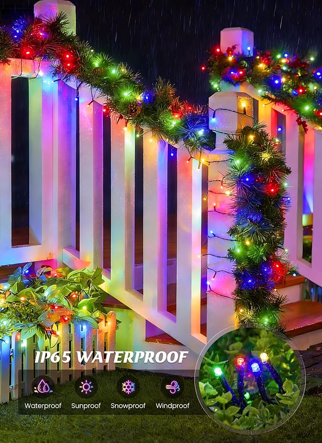 Brightown Solar String Lights Outdoor, 2 Pack Total 80FT 200 LED Solar Powered - Image 4