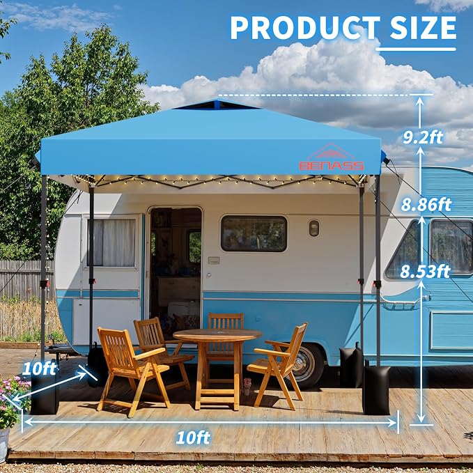 10x10 Pop Up Canopy, Easy Up Canopy Tent, Heavy Duty Tents - Image 2