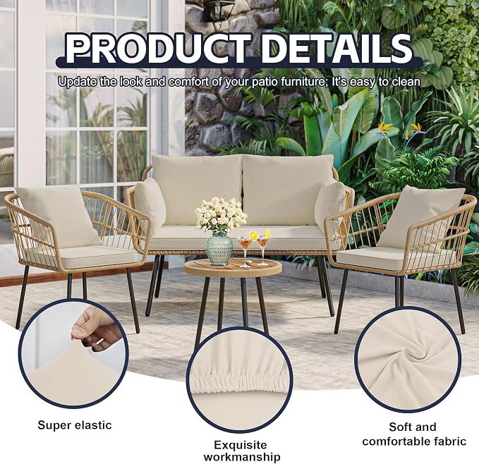 14Pcs Patio Cushion Covers, Outdoor Cushions Covers, Stretch Cushion Covers - Image 3