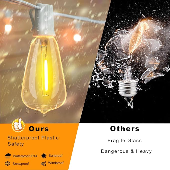 DAMAING Outdoor String Lights 200FT Waterproof, Patio String Lights - Image 3