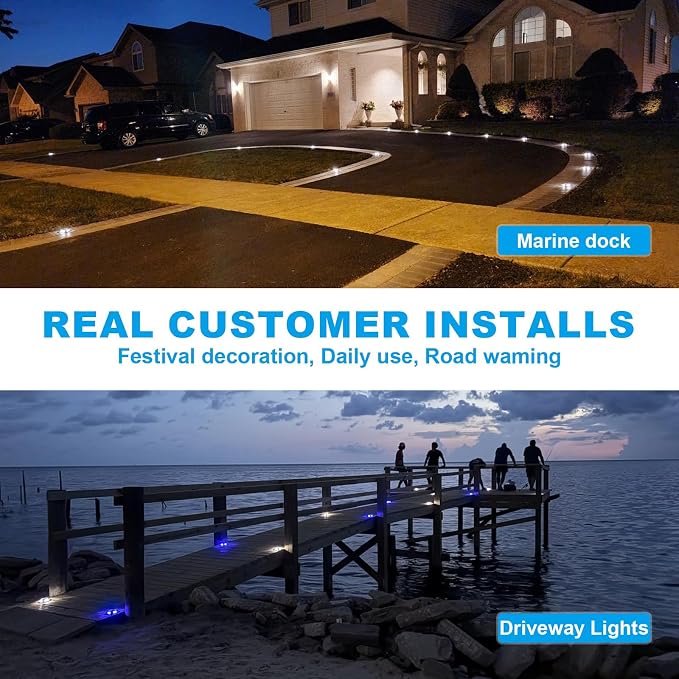VOLISUN Solar Driveway Lights Dock Marine Lights 20 Pack, 2 Colors in 1 - Image 7