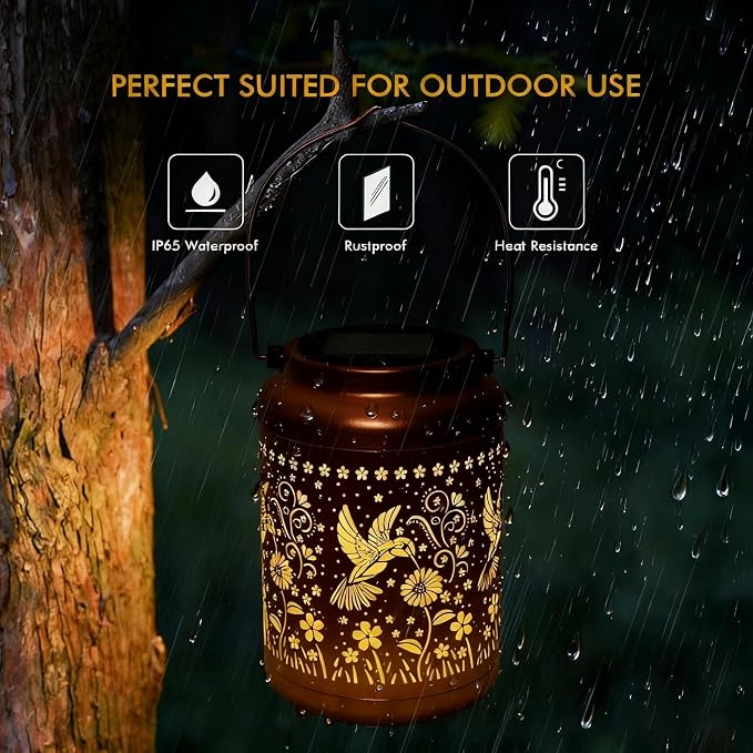 Hummingbird Solar Lanterns Outdoor Garden Decor Solar Lights Waterproof - Image 5