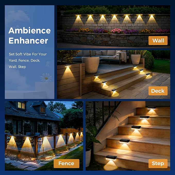 Solar Deck Lights Outdoor 24 Packs, Solar Powered LED Step Lights Waterproof - Image 6