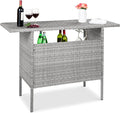 Best Choice Products Outdoor Patio Wicker Bar Counter Table Backyard Furniture by BestChoiceProducts