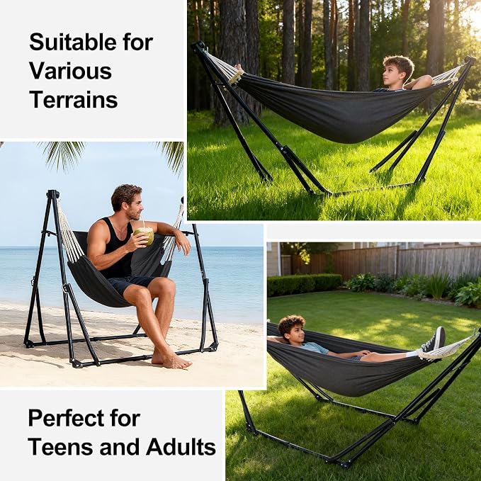 2-in-1 Hammock & Swing Chair for Teens – Adjustable Folding Chair - Image 8