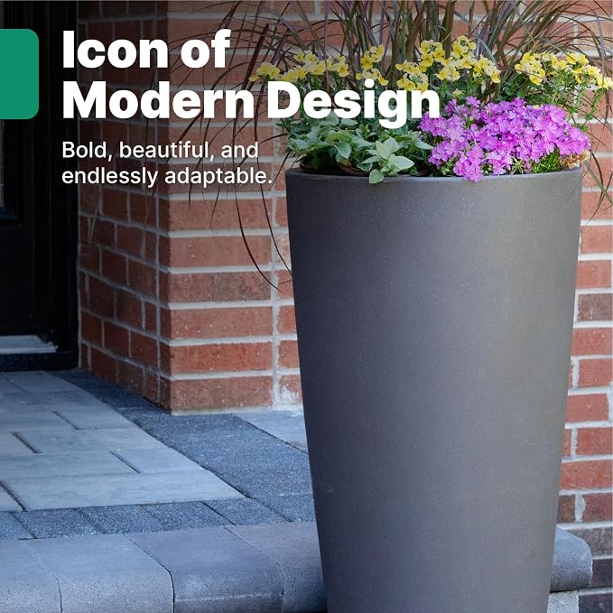 Step2 Tremont Tall Round Tapered Planter, Indoor/Outdoor Plants, Efficient - Image 2