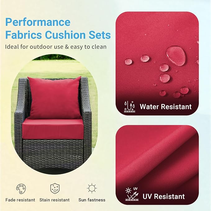 Outdoor Cushions for Patio Furniture, Outdoor Seat Cushion Set 24 x 24 x 4 Inch - Image 3