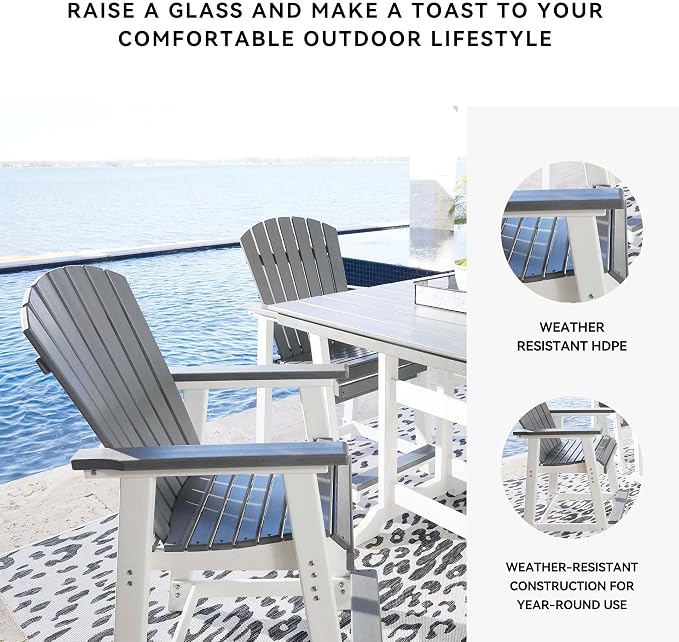 Signature Design by Ashley Outdoor Transville HDPE Patio Barstool - Image 5