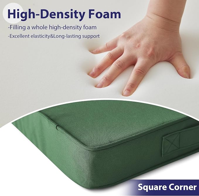Outdoor Chair Cushions Set of 4, Waterproof Outdoor Seat Cushions - Image 4