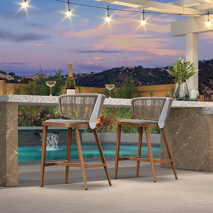 PURPLE LEAF Outdoor Counter Height Stools Set - Image 2
