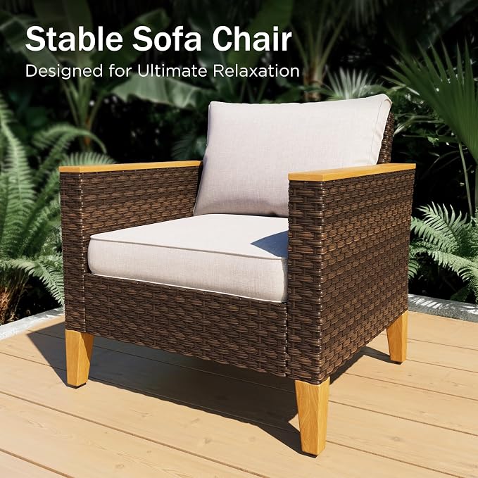 PHI VILLA Half-Moon Patio Furniture Set - Image 9
