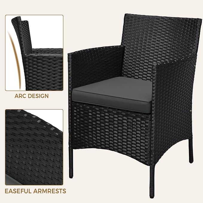 Yaheetech 3 Pieces Patio Porch Furniture Set, Outdoor PE Rattan Wicker - Image 5