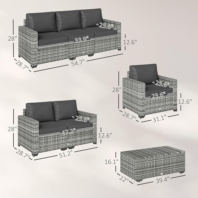Outsunny 5 Piece Patio Furniture Set - Image 7