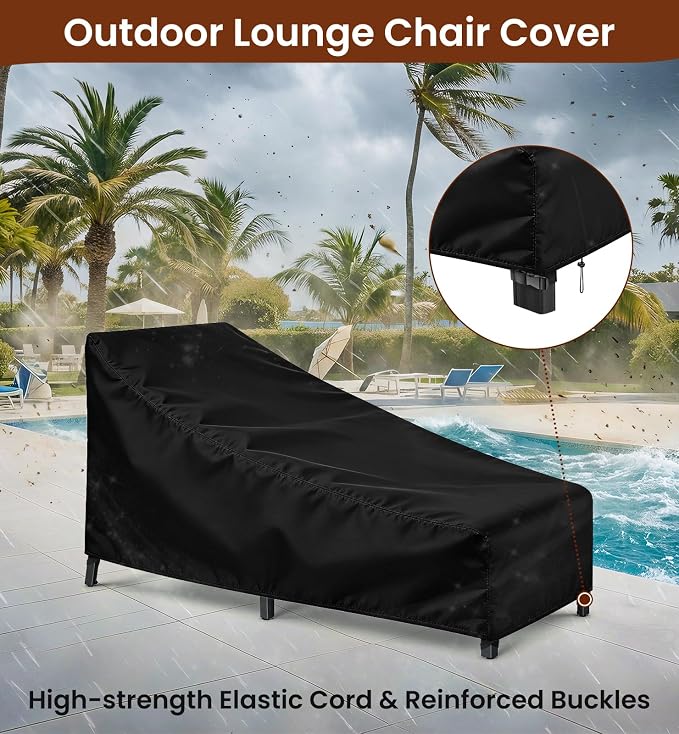 Chaise Lounge Cover 2 Pack Heavy Duty Patio Furniture Covers - Image 4