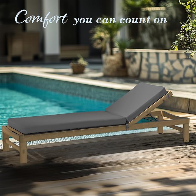 California Umbrella Outdoor Chaise Lounge Cushion, 24 x 78 Inch, Premium - Image 7