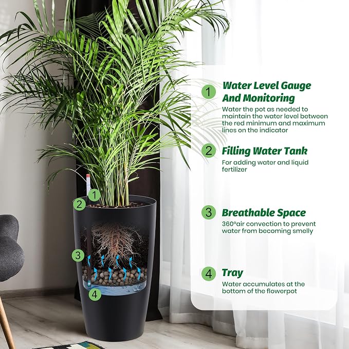 GarveeLife Set of 2 Tall Planters - Image 3